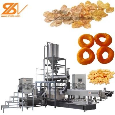 China Breakfast Cereals Processing Line Corn Flakes Snacks Food Extruder