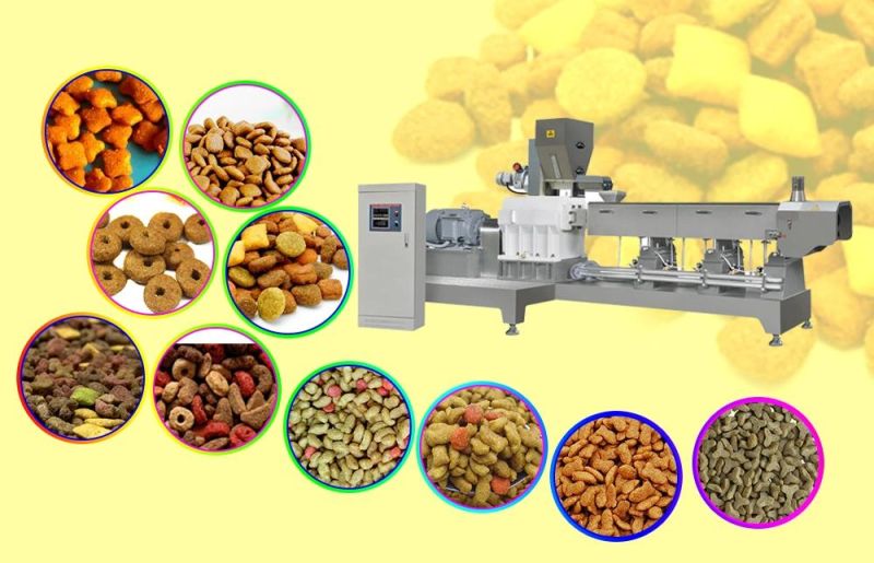 Automatic Twin Screw Extruded Wet Dry Pet Food Production Line/Cat Fish Feed Dog Food Making Machine
