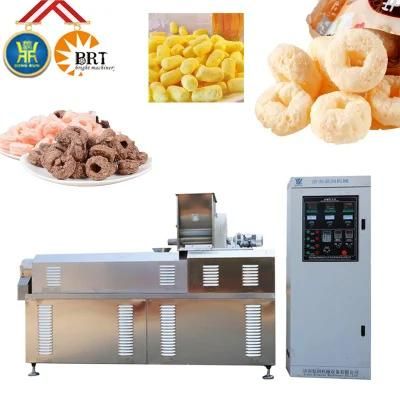 Puffed Corn Snack Extruder Extruded Puff Corn Ring Extrusion Making Machine Production ...
