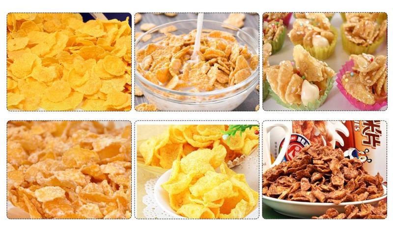 Continuous Corn Flakes Food Production Equipment Plant Corn Flakes Food Machine