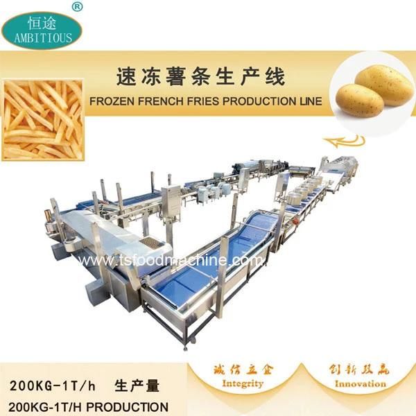 Production Lines and Fries Half Fried Continues Frying Line