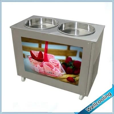 Ce Certificated Commercial Fry Ice Cream Roll Machine Round Pan