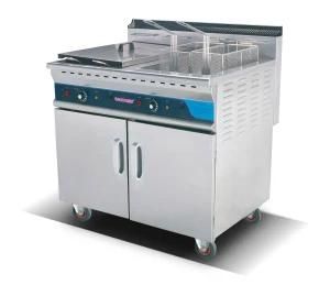 Automatic Gas Snacks Fryer with Double Tank