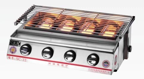 Commercial Stainless Steel Eco-Friendly Gas BBQ Grill Four Burners