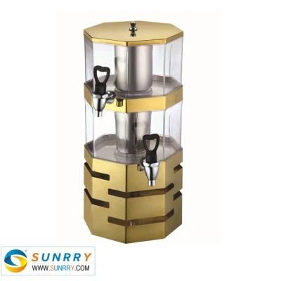 2 Tier Juice Soft Drinks Water Dispenser with Gold Tap