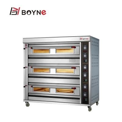 Food Store Bread Baking Gas Oven with 3 Deck 9 Trays