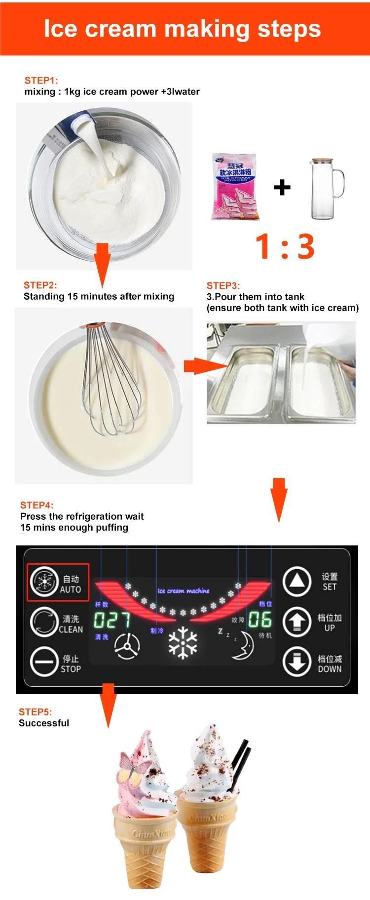 Household DIY Ice Cream Machines Stainless Steel Fruit Ice Cream Maker Soft Ice Cream Machine