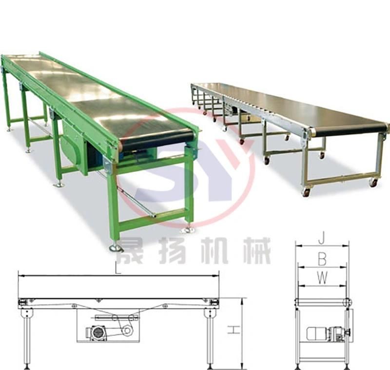 Small Portable Inclined Belt Conveyor for Loading and Unloading Bags