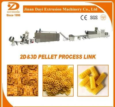 Wheat Flour Puffed Waved Potato Chips Pellet Snack Food Extruder Making Machine Processing ...