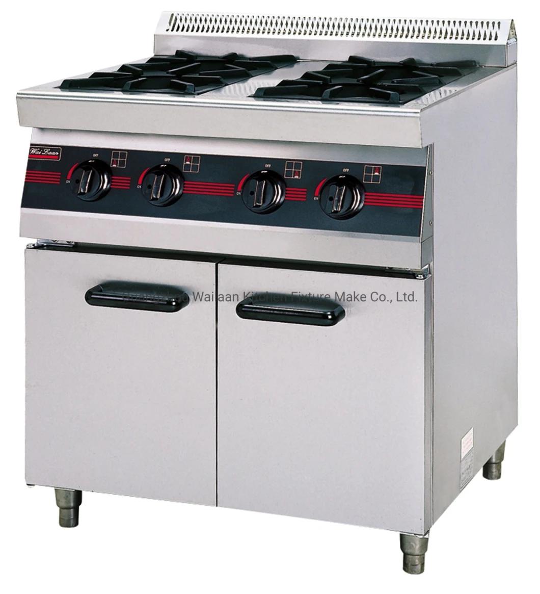 Stainless Steel Body Freestanding Installation Gas Stove Cooking Range Kitchen Equipment