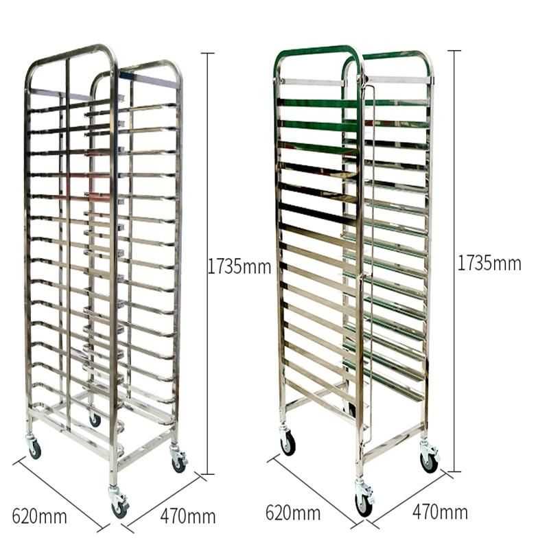 OEM 15, 16, 18 Tiers Stainless Steel Bakery Bread Cooler Trolley Tray Rack Trolley Bread Tray Shelf Rack Wholesale