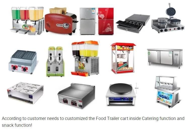 Electric Fast Food Truck Equipment Hot Dog Vending Cart Ice Cream Push Cart
