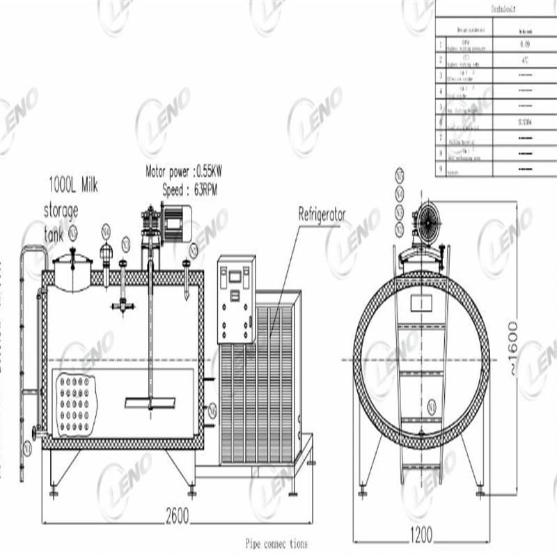 Fresh Milk Cooling Storage Tank with Us Coopland Compressor