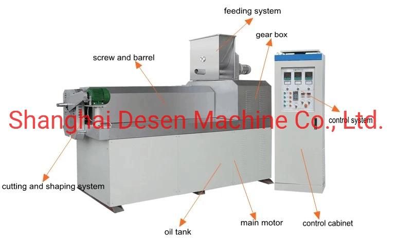 Single Screw Extruder Fried Pasta Macaroni Snacks Food Extruder Machine