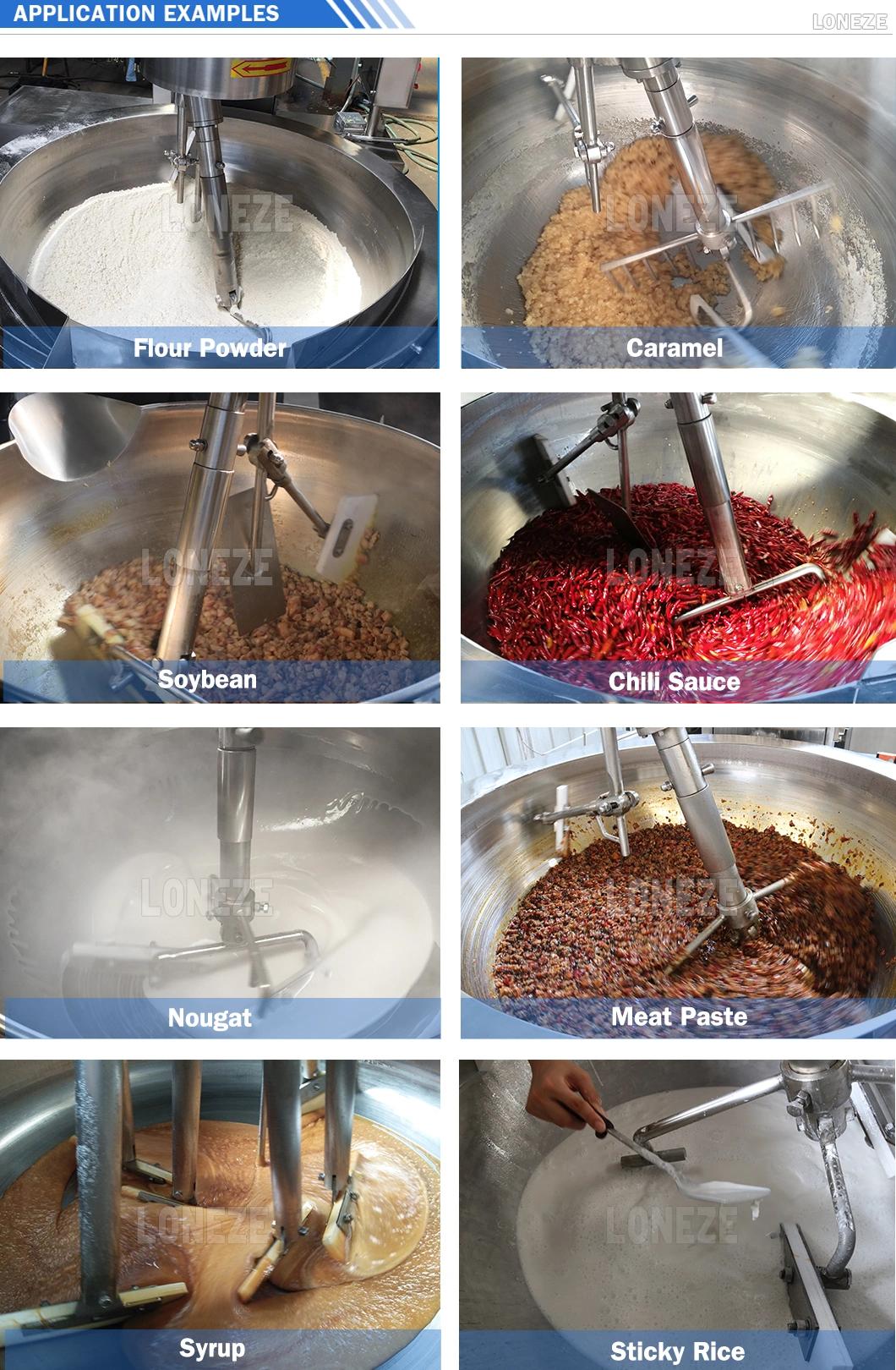 Stainless Steel Industrial Automatic Milk Sugar Sauce Curry Caramel Bean Paste Cooking Mixer Machine
