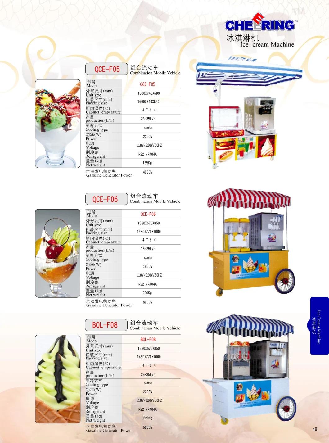 Commercial Ice Cream Machine Slush Machine with Handcart