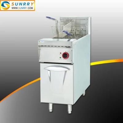 Commercial Oiless Single Tank Two Baskets Gas Deep Fryer with Basket Lifts