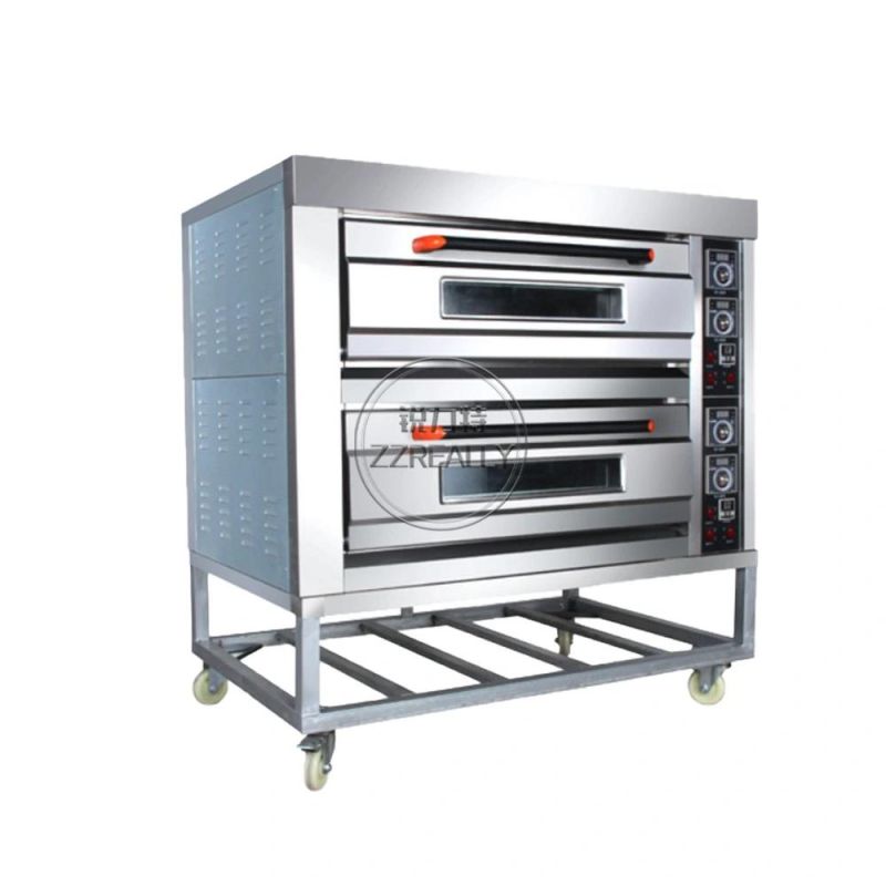 Large Commercial Slate Baking Oven Double Layer 4 Tray Pizza Bread Electric Oven Bakery Machines