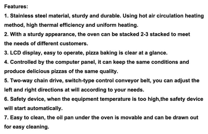 Custom Industrial Bakery Equipment Heat Crawler Type Conveyor Countertop Impinger Portable Forno Pizza Baking Oven with CE Certification