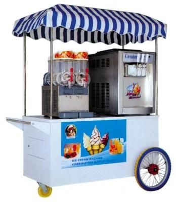 Cheering Commercial Ice Cream Machine Slush Machine with Handcart Trolly