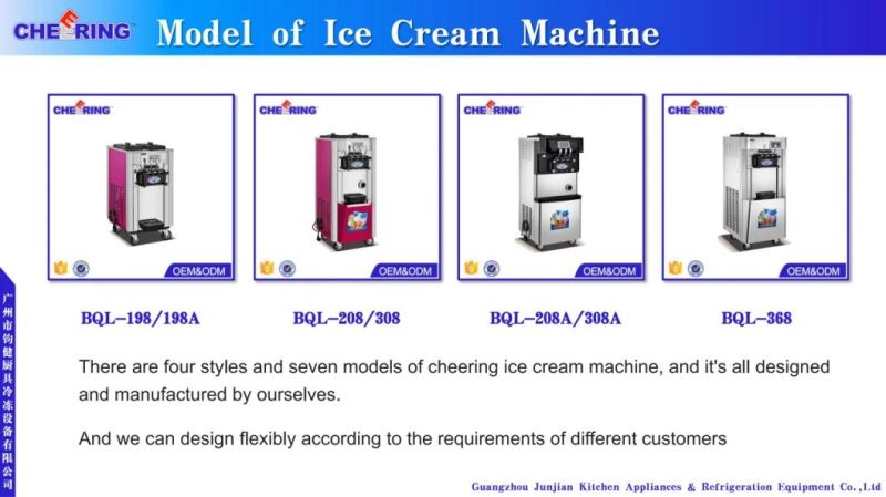 Hot Sales in 2019 Big Capacity Pre Cooling and Air Pump Three Soft Ice Cream Machine