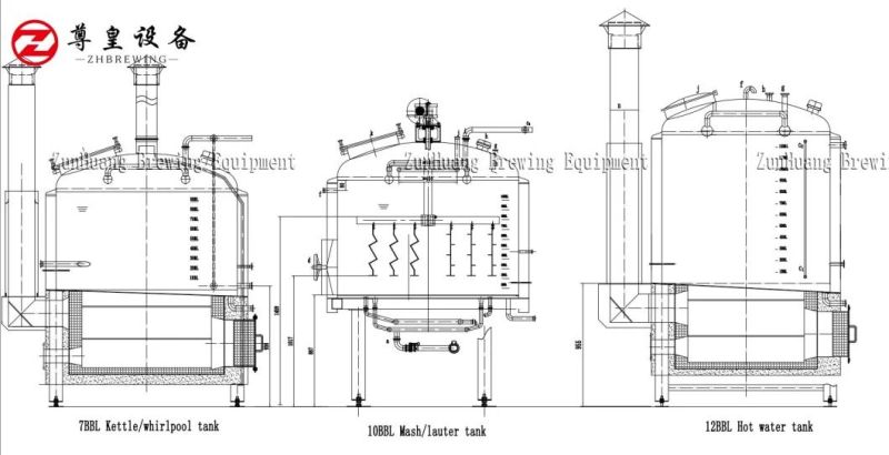 600L 6hl 5bbl Complete SUS304 Direct Fire Heating Two Vessel Brewhouse