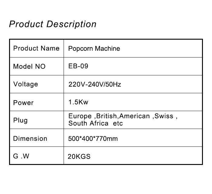 Qinamai Commercial Factory Price Electric Popcorn Machine