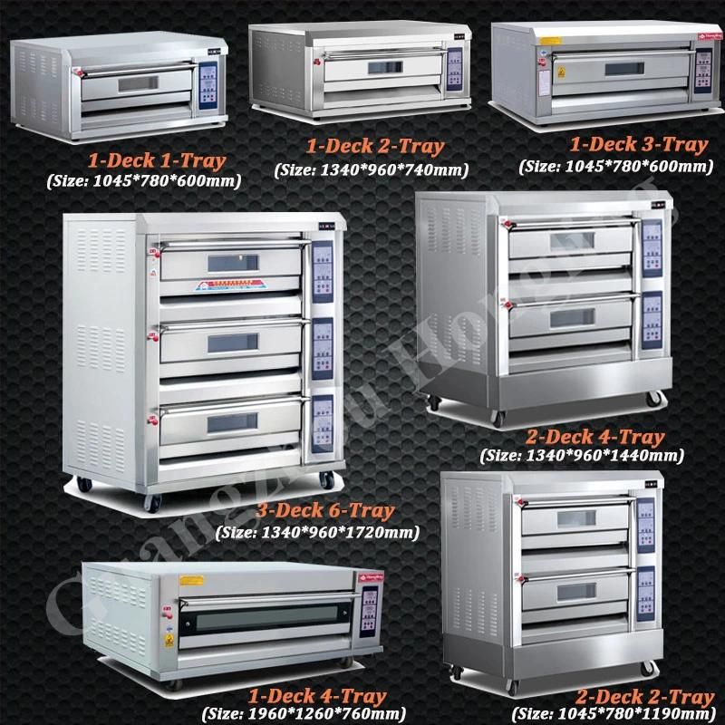 LPG Micro-Computer Panel Control 2-Deck 4-Tray Gas Bakery Oven for Sale