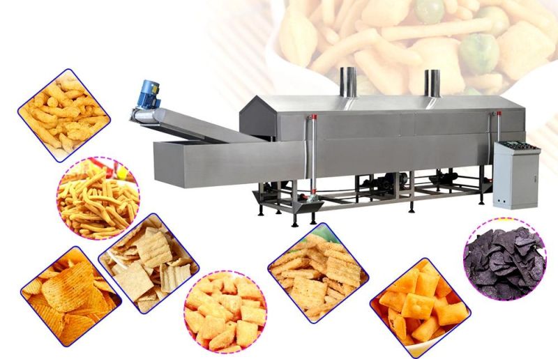 Automatic Fried 3D Pellet Snacks Food Machine Process Line Extruded 2D Pellet Snacks Frying Machine for Sale