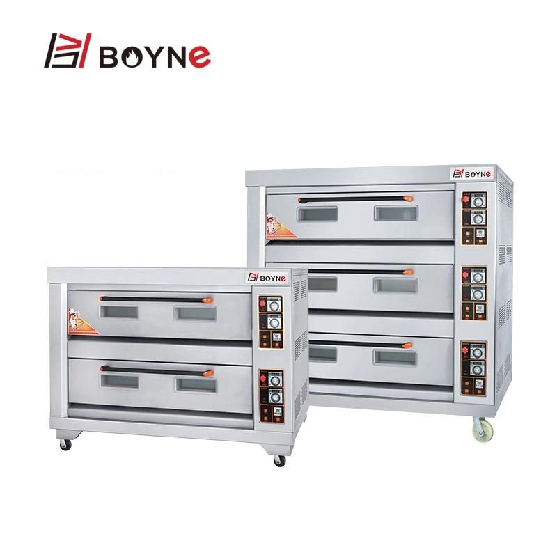 Commercial Kitchen Gas Bakery Machine Two Deck Six Tray Baking Oven