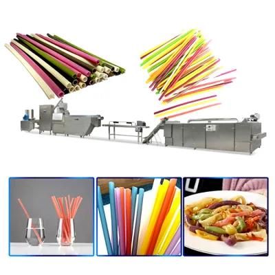 Drinking Juice Milk Tea Use Edible Rice Flour Straw Production Line Cassava Tube ...