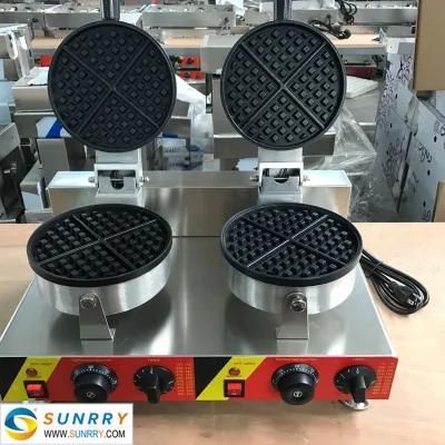 Electric Round Shape Waffle Maker with Double Heads Egg Waffle Machine