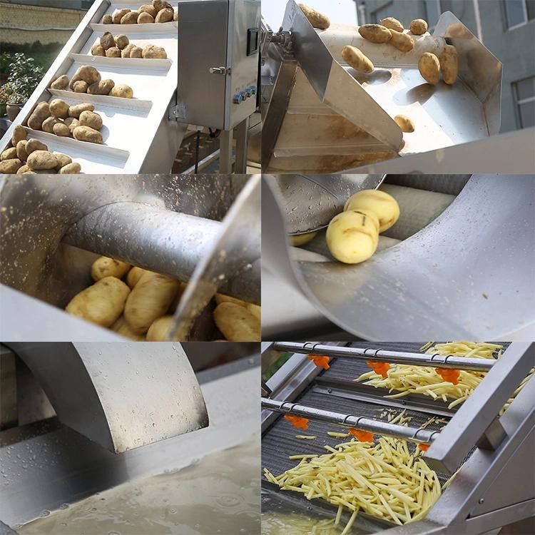 Sweet Potato Crisp French Fries Fryer Production Line / Potato Chips Making Machine Price