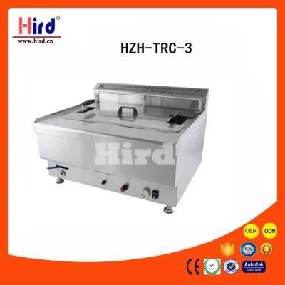 Comercial Restaurant Fried Chicken Gas Chips Deep Oil Fryer (Hzh-Trc-3) Valve Single Tank