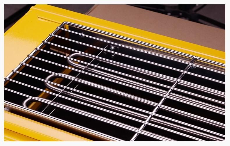 Commercial Single-Head Yellow Painted Electric BBQ Grill with Temperature Control Knob