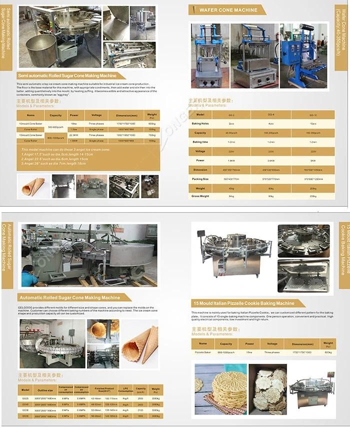 Automatic Waffle Ice Cream Cone Making Machine/Sugar Cone Baking Machine Product Line Price