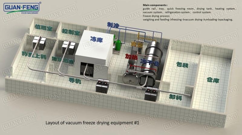 250kg Dragon Fruit Freeze Dryer Durian Lyophilization Machine