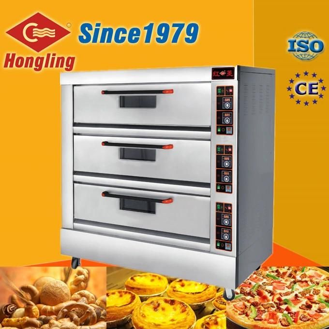The Best Sell Large Capacity 3 Deck 9 Trays Commercial Pizza Oven