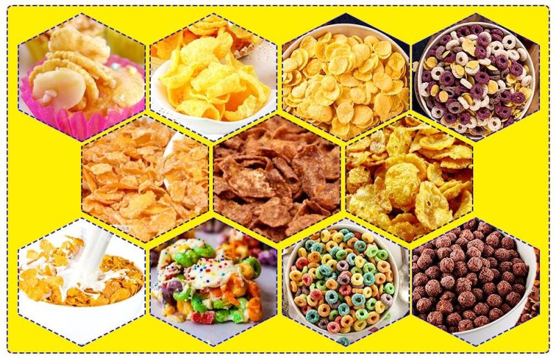 High Quality High Nutritional Protein Food Processing Line Corn Flake Extruder Inflating Cereal Chips Making Equipment