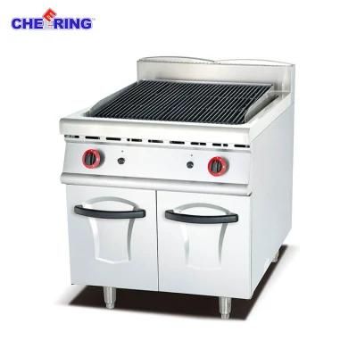 Commercial Gas Lava Rock Grill with Cabinet