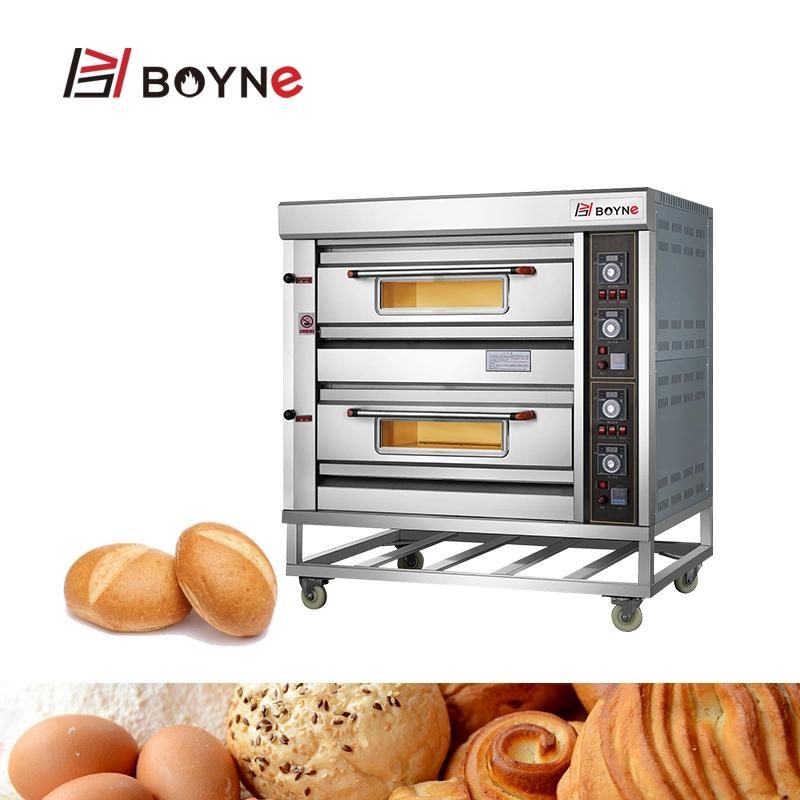 Bakery Gas Deck Oven with 2 Deck 4 Trays