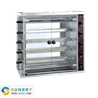 Restaurant Equipment Rotisserie Basket Gas Oven with Two Temple Glass Doors