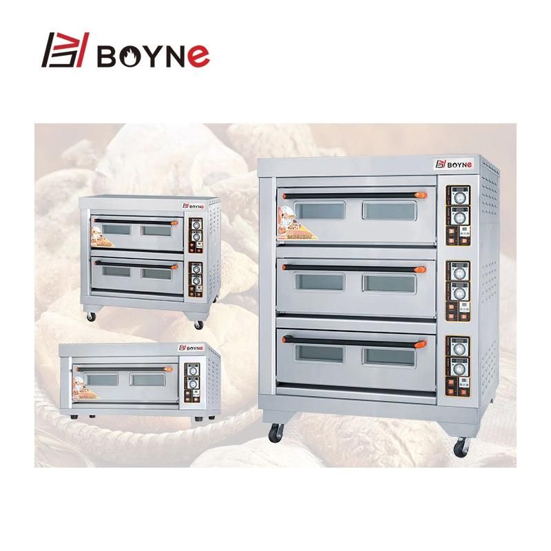 Hotel Bakery Electric Oven Three Deck Six Trays for Bread Baking