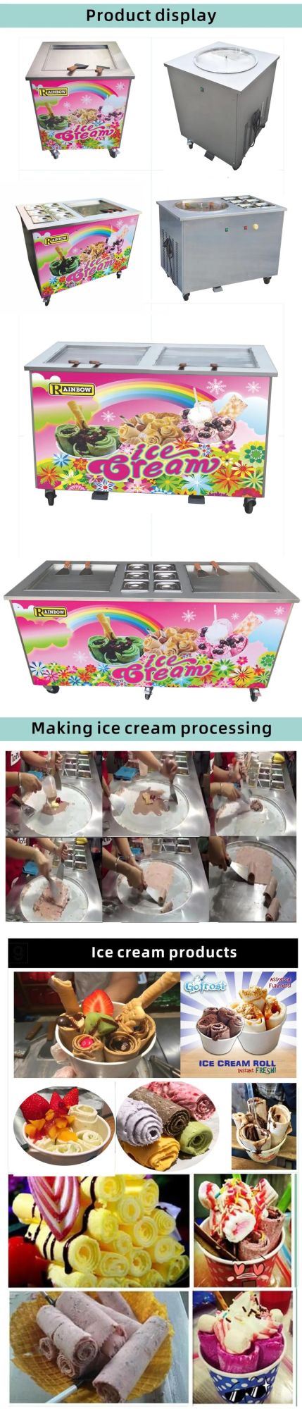Food Commercial Fried Italian Gelato Hard Soft Serve Frozen Yogurt Ice Cream Making Machine