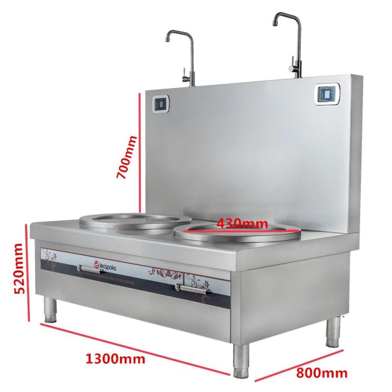 380V 12kw Heavy Duty Induction Soup Cooker Automatically Adjusts Power Double Burner Soup Cooker