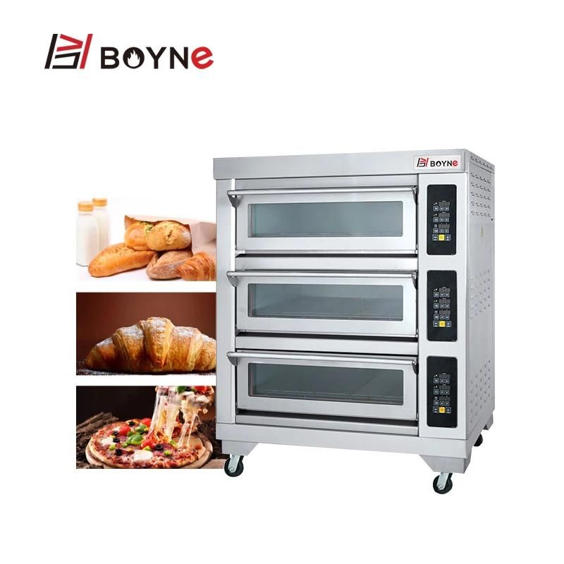 Multi Function 3 Deck 6 Trays Electric Baking Oven for Hotel Kitchen