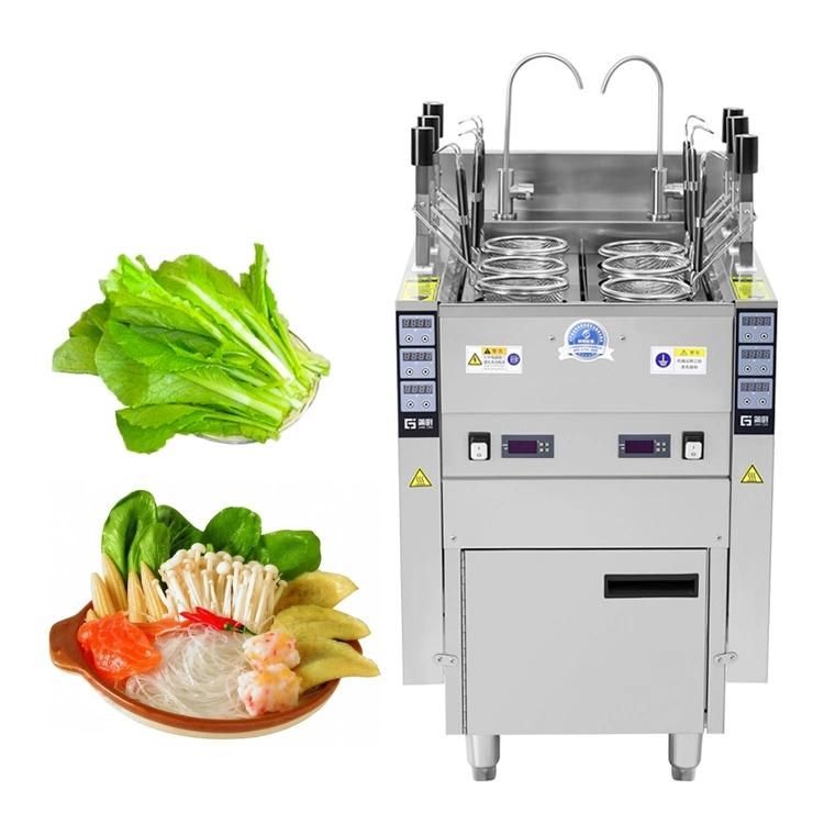 Automatic Lift Commercial Pasta Noodle Cooking Machine Gas Italy Pasta Cooker Boiler with 3/6/9 Baskets