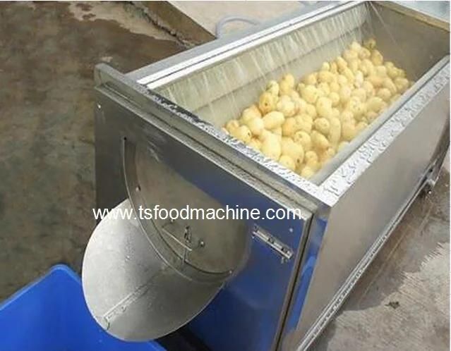 Commercial Vegetable Washing Machine U-Shape Potato Peeling Washer