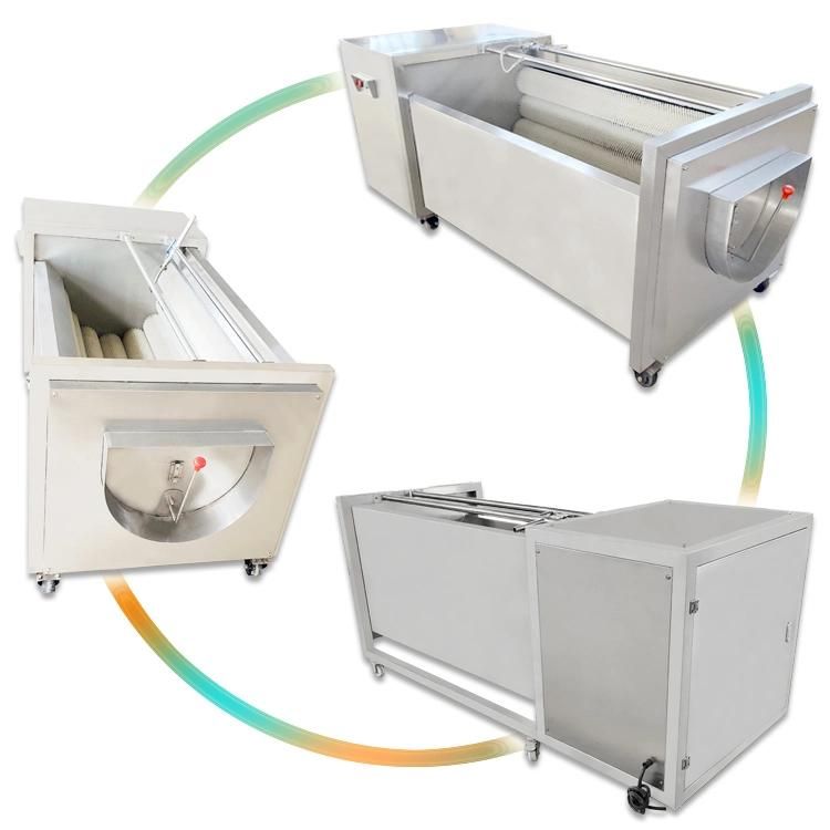 High Speed Line Vegetable Roller Washing Carrot Potato Peeling Machine