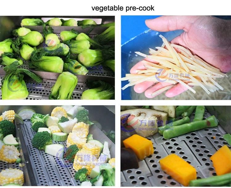 Vegetable and Fruit Blanching Potato Corn Green Beans Steam Blanching Machine